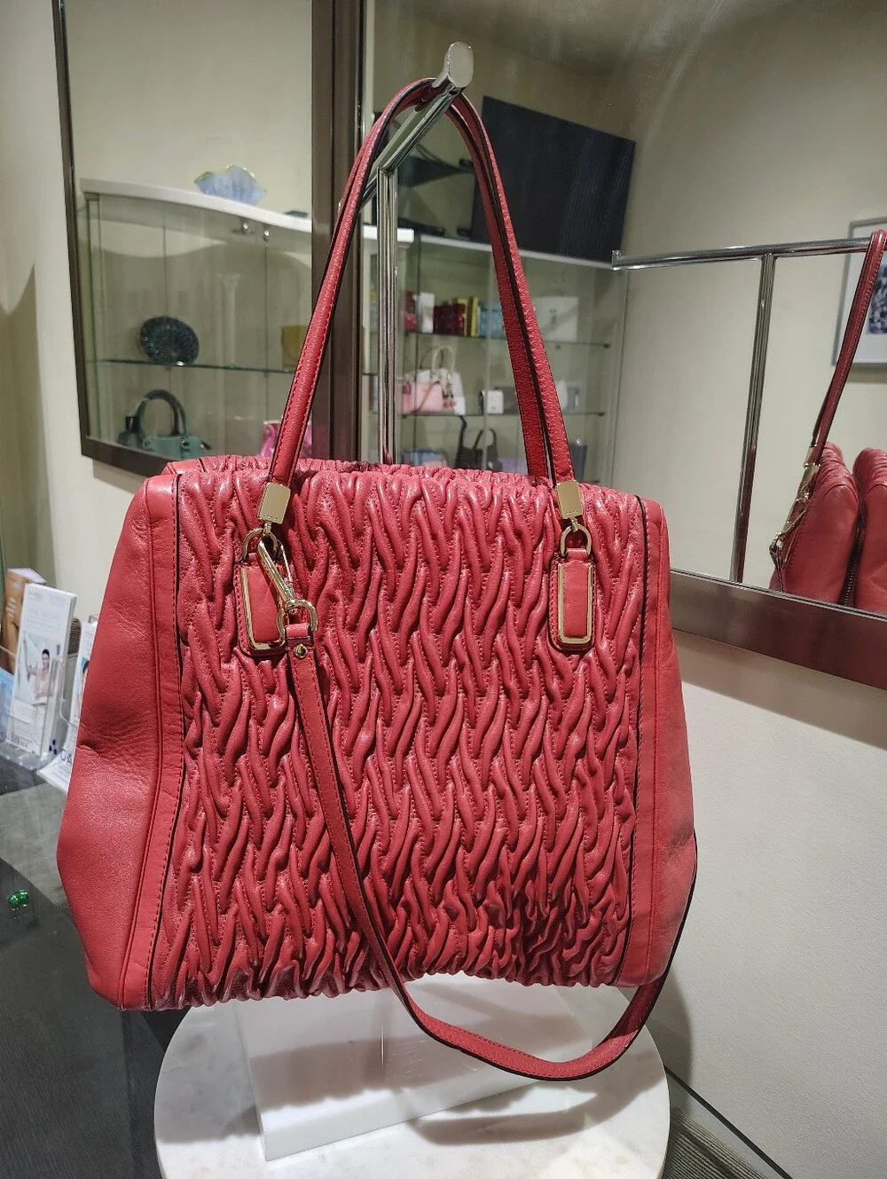 (Re)Loved Coach Restored Madison North/South Satchel In Gathered Twisted Leather